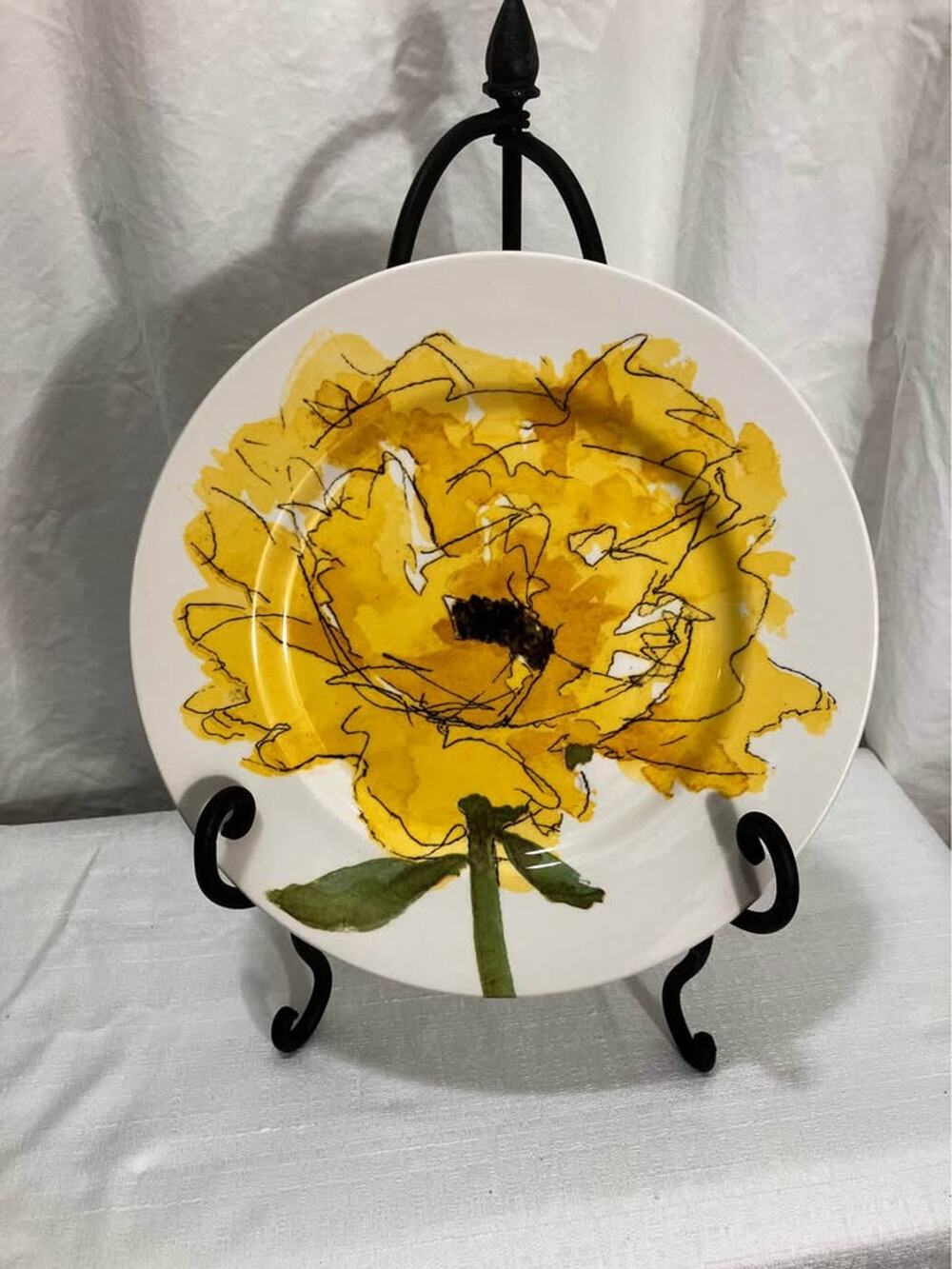 Set of 2 English Royal Stafford Yellow Flower Ironstone Plate